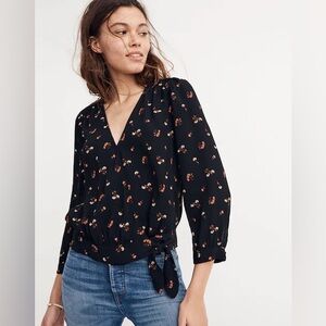 Madewell Wrap Top in Flower Toss